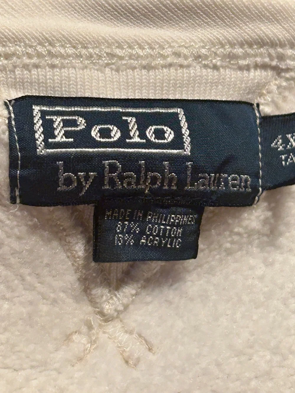 Polo Ralph Lauren Cream Crewneck Sweatshirt with Faded Anchor Graphic